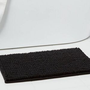 Room Essentials Chunky Chenille Cushion Foam Bath Rug- Black